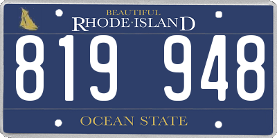 RI license plate 819948