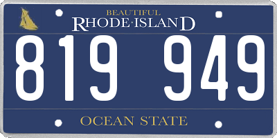 RI license plate 819949