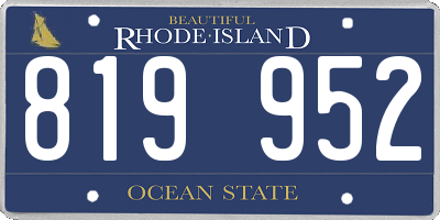 RI license plate 819952