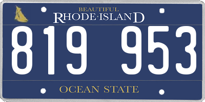 RI license plate 819953