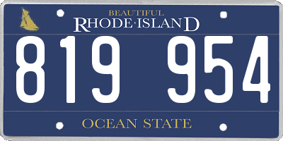 RI license plate 819954