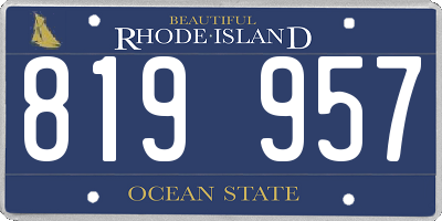 RI license plate 819957