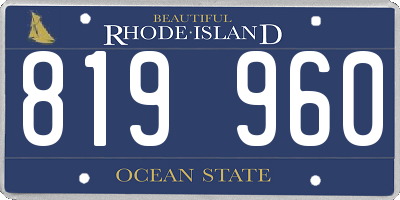 RI license plate 819960