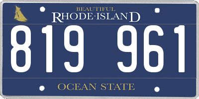 RI license plate 819961