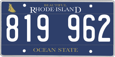 RI license plate 819962