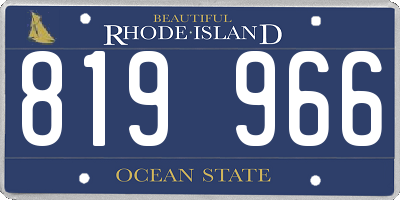RI license plate 819966