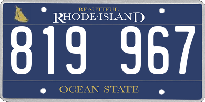 RI license plate 819967