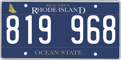 RI license plate 819968