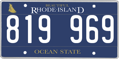 RI license plate 819969