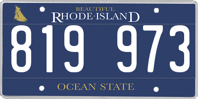 RI license plate 819973