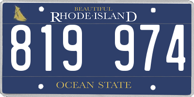 RI license plate 819974