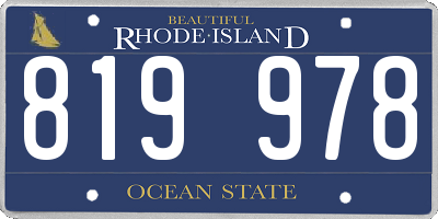 RI license plate 819978
