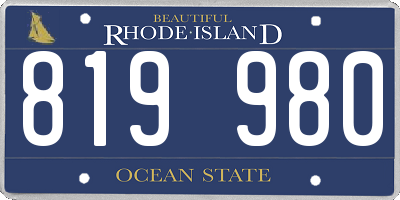 RI license plate 819980
