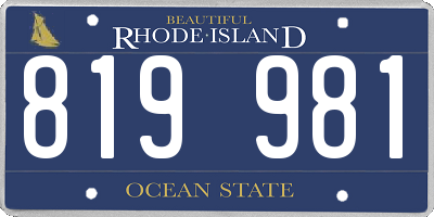 RI license plate 819981
