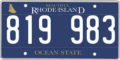 RI license plate 819983