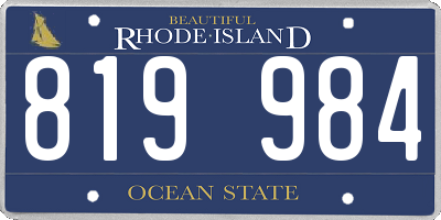 RI license plate 819984