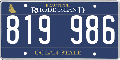 RI license plate 819986
