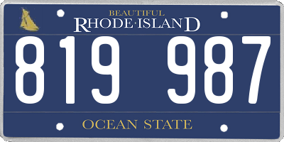 RI license plate 819987