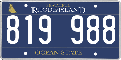 RI license plate 819988
