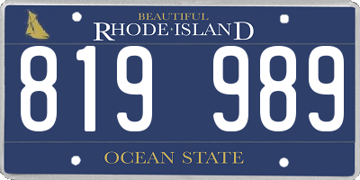 RI license plate 819989
