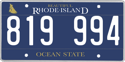 RI license plate 819994