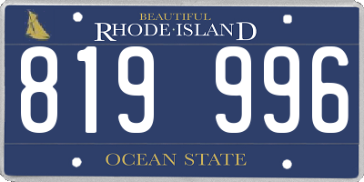 RI license plate 819996