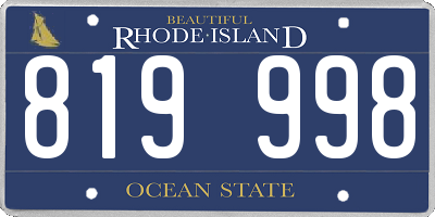 RI license plate 819998