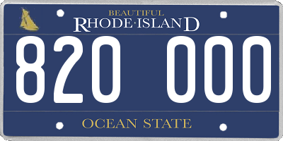 RI license plate 820000
