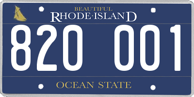 RI license plate 820001