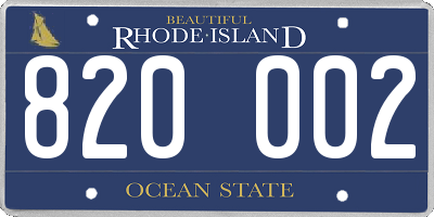 RI license plate 820002