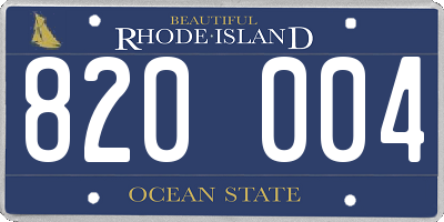 RI license plate 820004