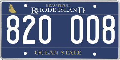 RI license plate 820008
