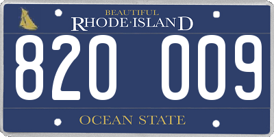 RI license plate 820009
