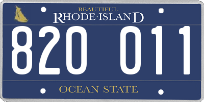 RI license plate 820011