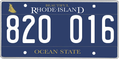 RI license plate 820016