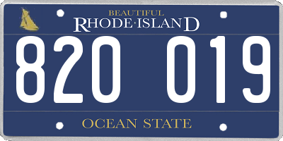 RI license plate 820019