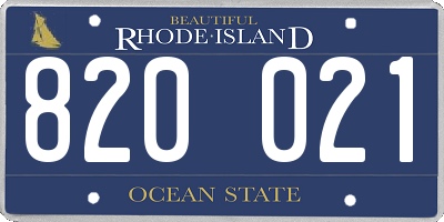 RI license plate 820021
