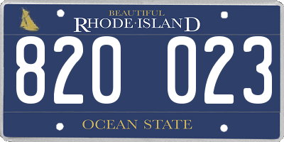RI license plate 820023