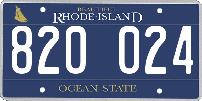 RI license plate 820024