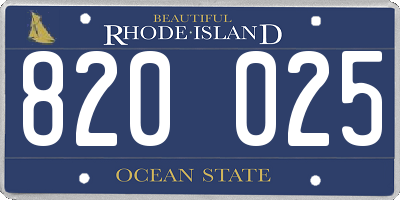 RI license plate 820025