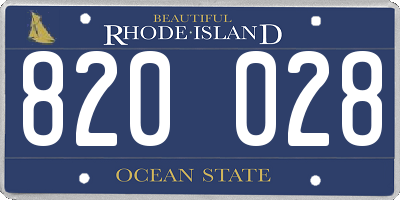 RI license plate 820028