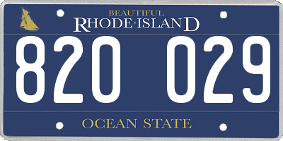 RI license plate 820029