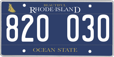RI license plate 820030