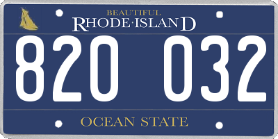RI license plate 820032