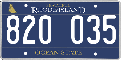 RI license plate 820035