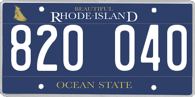 RI license plate 820040
