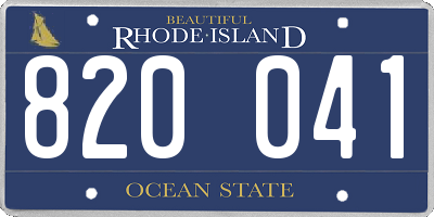 RI license plate 820041