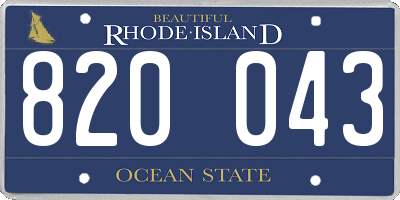 RI license plate 820043