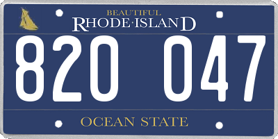 RI license plate 820047