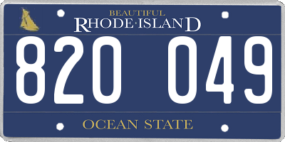 RI license plate 820049